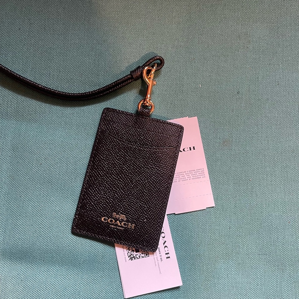 Coach Black Textured Card Holder